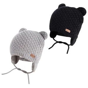 NEW - GRAY CAP ONLY ALEPO  - Winter Beanie For Baby / Toddler w/Earflap / fleece